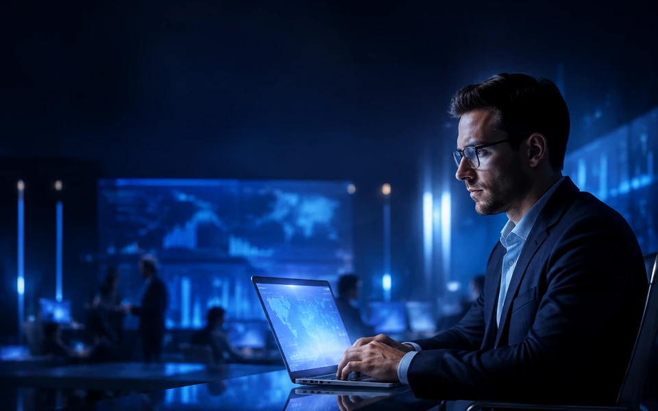 A professional using learning insights at work